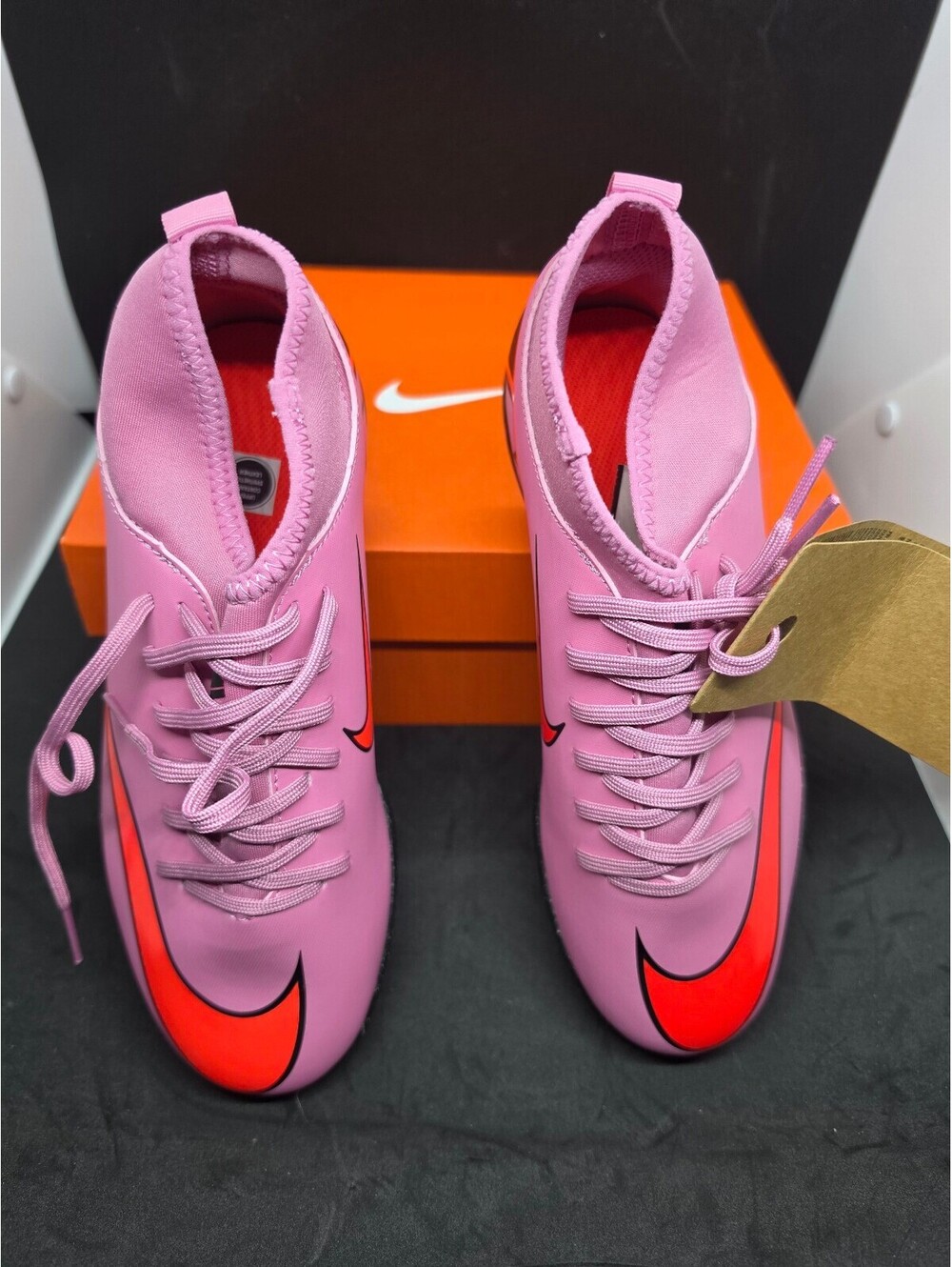 Nike Mercurial Pink and Red Indoor Soccer Shoes Sz Y-5.5 *NEW IN BOX*